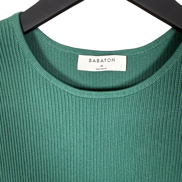 Aritzia Babaton Size M Sculpt Knit Racer Mini Dress Forest Green - Picture 6 of 7